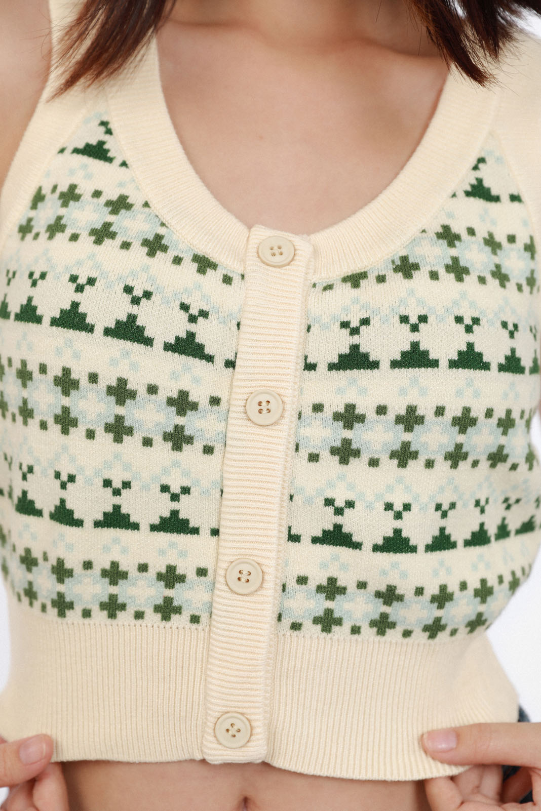 Printed Knit Crop Top | TEN11